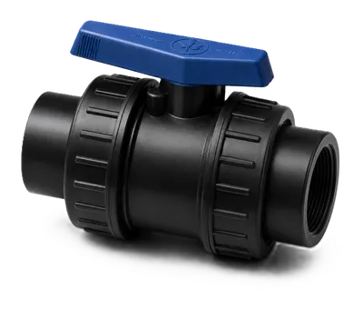 PVC Double Union Ball Valve(Female Threaded x Plain Solvent)
